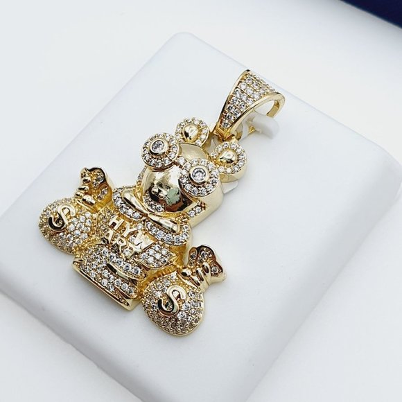 "14K Gold Plated Cubic Zircon Pendant, INUS1BR224 - Picture 7 of 9